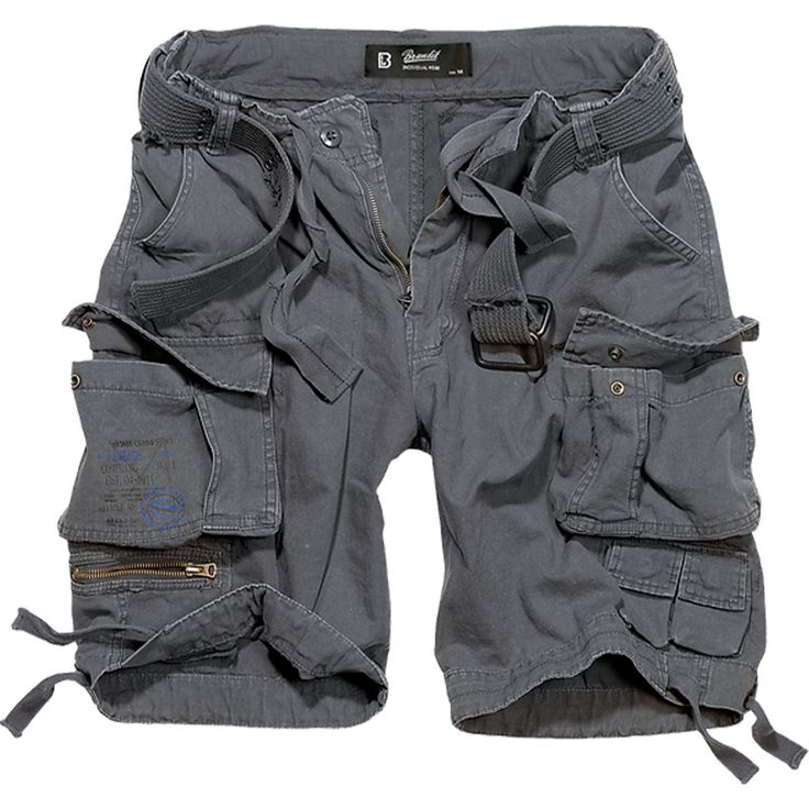 Casual vintage-style cargo shorts; Zip fly with button; Two regular front hand pockets; Two rear pockets with flaps and press studs; Two side cargo pockets with flaps and press studs; Small zip pocket on the lower right leg; Two small pockets with press studs on the lower left leg; Wide cotton webbed belt and internal waist belt; Drawstring legs; Material: 100% Cotton, lining: 65% Polyester, 35% Cotton Upcycling Clothes Diy, Sanskrit Tattoo, Combat Trousers, Tattoed Girls, Magazine Fashion, Vintage Short, Shorts Cargo, Rings Vintage, Clothes Diy