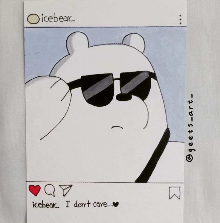 a polar bear with sunglasses on it's face and the caption ice bear i don't care