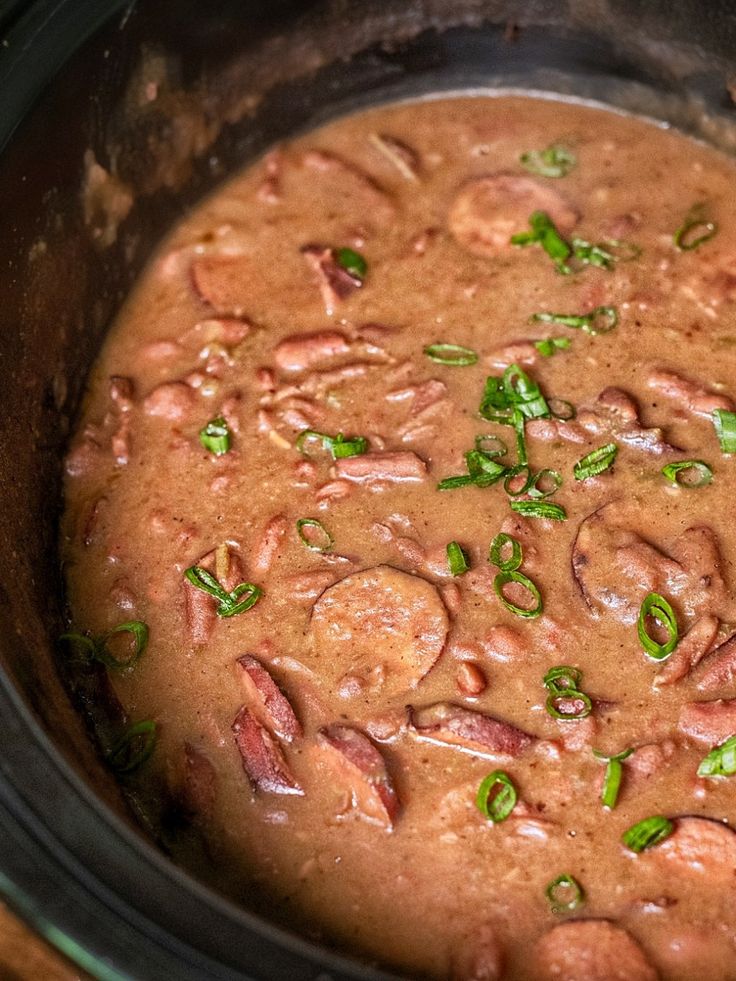 a close up of a stew in a pot