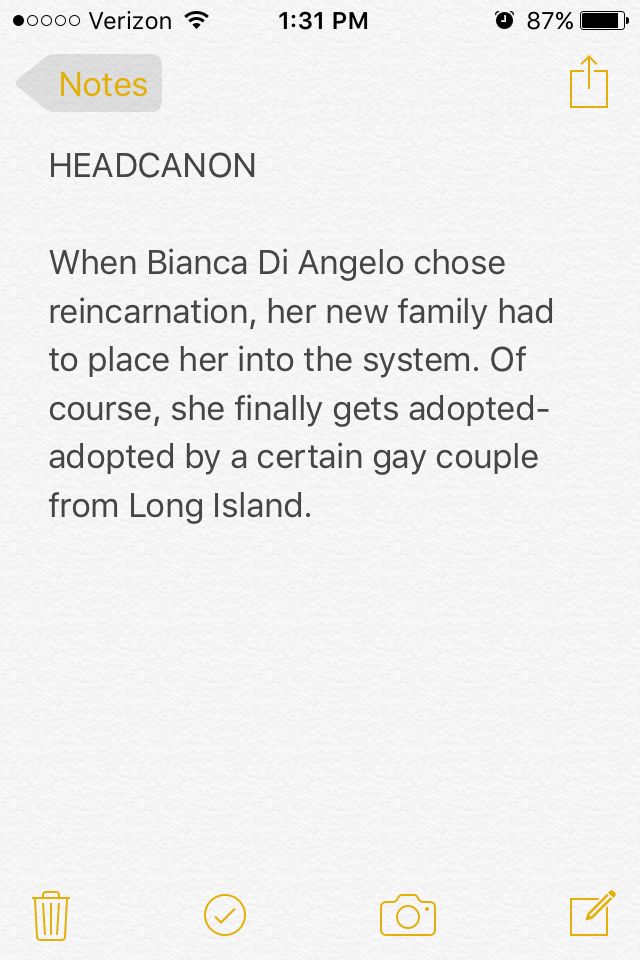 the text on the phone says, when bianca di angelo chose reineration, her new family had to place her into the system of course, she finally gets adopted