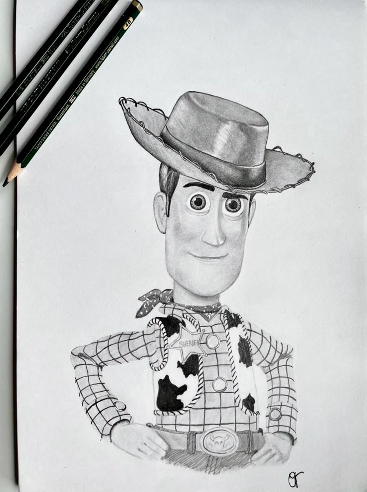 a drawing of woody from toy story