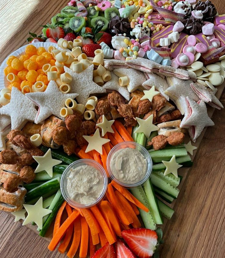 a platter filled with different types of food