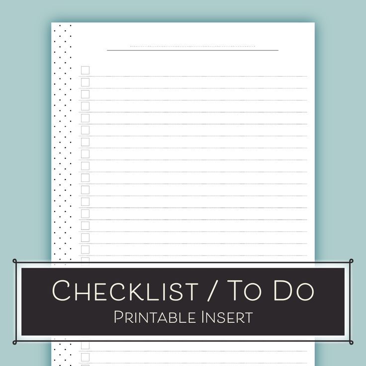 the printable checklist to do list is shown on top of a blue background