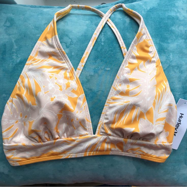 Nwt Yellow And Tan Hurley Bikini Set $70 Off. Cross Back Straps And Mid Coverage Bottoms. Super Cute, Comfortable, And Well Made, Just Doesn’t Fit Me! Yellow Beachwear Halter Top For Poolside, Yellow Halter Top For Poolside Beachwear, Yellow Triangle Halter Top For Summer, Yellow Beachwear Halter Top For Vacation, Yellow Halter Top For Poolside And Beach Season, Yellow Triangle Halter Top For Beachwear, Yellow Triangle Top Halter For Beachwear, Yellow Triangle Halter Top For Spring, Spring Yellow Triangle Halter Top