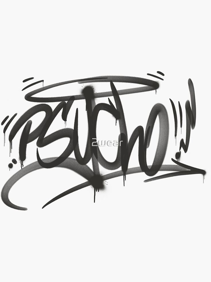 the word peson is written in black ink on a white background with spray paint