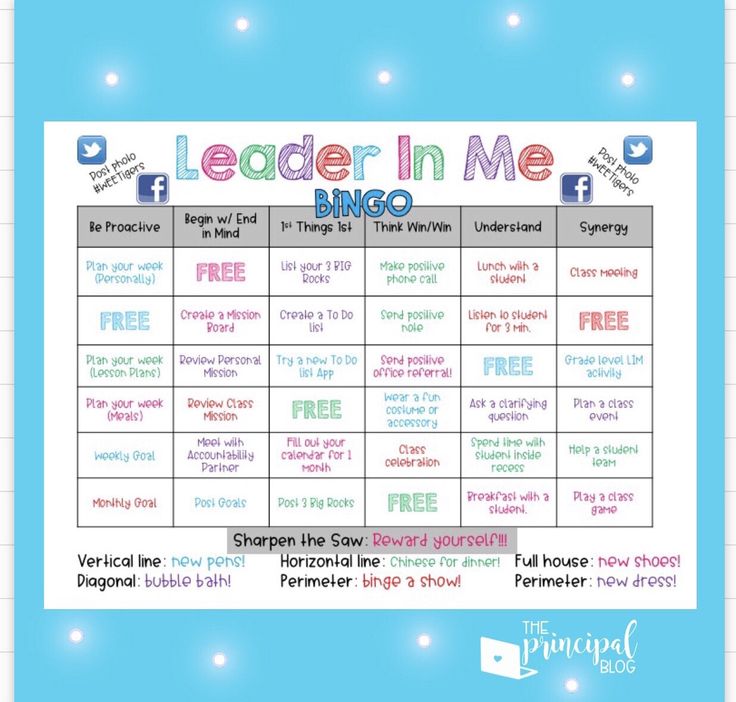 the leader in me game is shown on a blue background