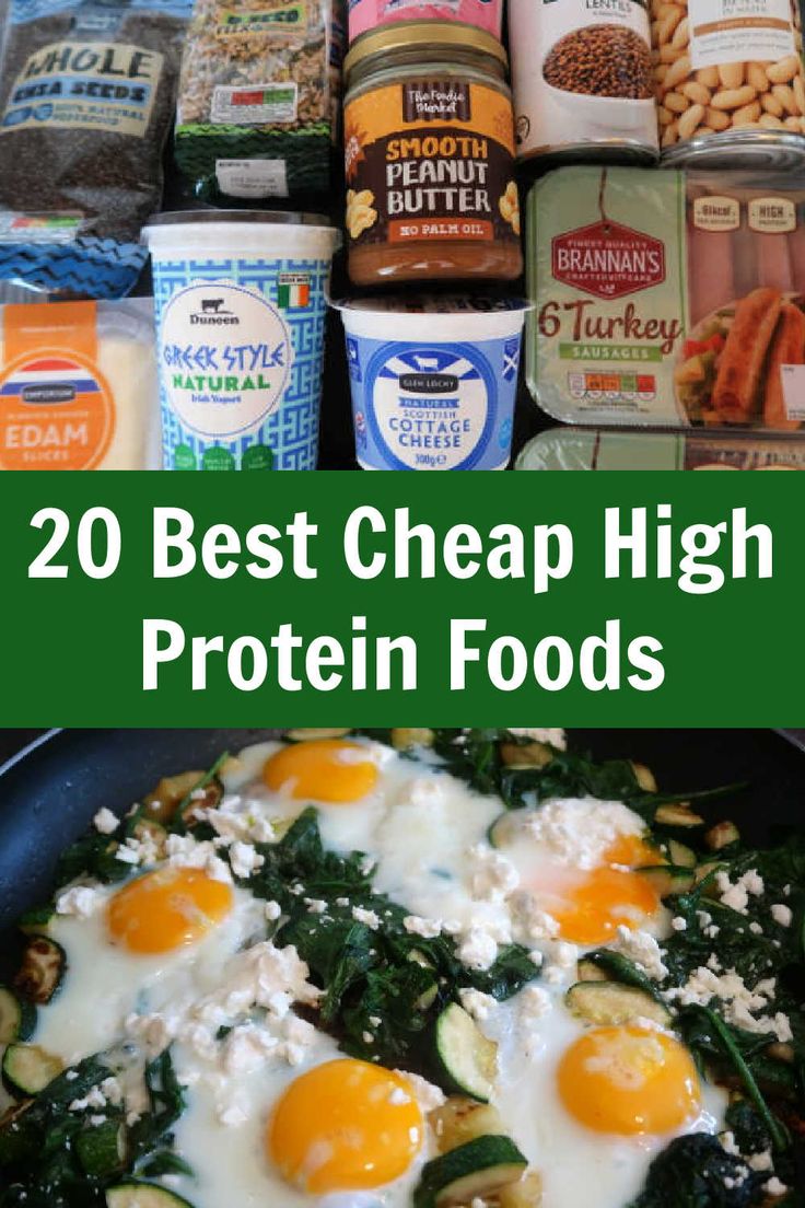 20 Cheap High Protein Foods – The best cheapest healthy high-protein food sources on a budget – with a video of budget-friendly food and meal ideas. Non Meat High Protein Foods, Protein Meals Cheap, High Protein Ingredients List, High Protein On The Go Meals, Cheapest Protein Sources, High Protein Diet On A Budget, High Protein Grocery List Budget, Cheap Protein Packed Meals, Protein On A Budget