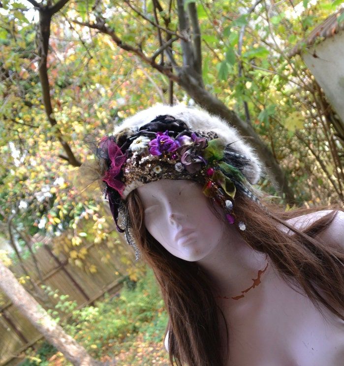 PLEASE CLICK ZOOM below the pictures to see much better quality view, thanks. Beautiful Unique Hand Embroidered Hand Dyed Beaded Lovely Black Angora Winter Beret Fairy Forest Elfs.. with my art.:) Each of the tunics, cape, jackets though similar in style, is unique and can not be duplicated. They are literally a one-of-a-kind piece of wearable art! New Angora Hat Hand Dyed, Silks, Beads, Sequins, Millinery Details, Antique Details, Silk Velvet, Laces... Black, Red, Magenta, Green, Burgundy, Brow Bohemian Headband Costume Hats And Headpieces For Party, Fitted Bohemian Party Mini Hats, Handmade Bohemian Costume Hats For Winter, Fitted Bohemian Headpiece For Costume Party, Bohemian Headpieces For Mardi Gras Costume Party, Fitted Costume Hats And Headpieces For Winter Festival, Bohemian Headband For Costume Occasions, Bohemian Headband For Costume, Bohemian Headband For Spring