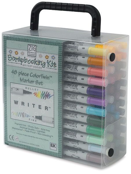 a set of six markers in a box