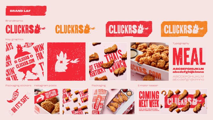 an advertisement for chicken and other foods is shown in this graphic art work, which depicts the concept of advertising