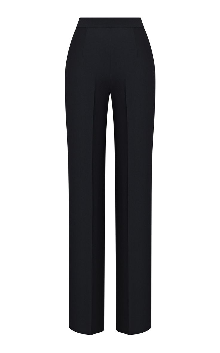 Straight Leg High Waist Pants, Pants Women Fashion Classy, Designer Dress Pants, Black Pants Women Classy, Black Slacks Women, Dress Classy Outfits, Black Dress Classy, Outfit Trousers, Black Straight Leg Pants