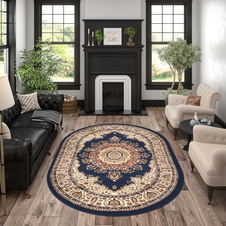 More than just a rug, this exquisite Oriental masterpiece is a captivating centerpiece that draws the eye and unifies your living space. Imagine the warmth and vibrancy a meticulously woven medallion design, brimming with inviting colors, will bring to your room. Delicate floral accents dance along the detailed border, echoing the central pattern for a cohesive and sophisticated look. Crafted for lasting beauty with durable 100% polypropylene and power loomed construction, this plush rug offers Navy Blue Farmhouse, Blue Farmhouse Kitchen, Power Loom Machine, Red Living Room, Red Dining Room, Blue Farmhouse, Loom Machine, 5x7 Rug, Red Living