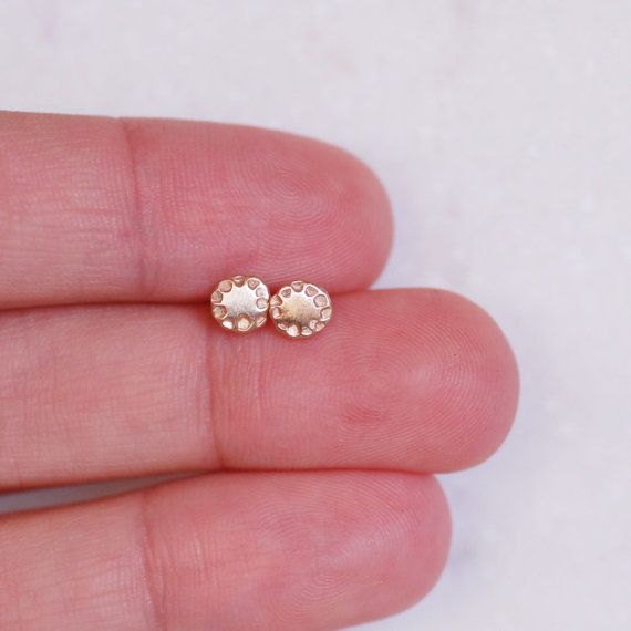 Gold Wildflower Post Earrings Gold Disc Earrings by LilianGinebra Gold Disc Earrings, Lake Oswego, Gold Disc, Disc Earrings, Small Flowers, Earrings Gold, Earrings Handmade, Post Earrings, Wild Flowers