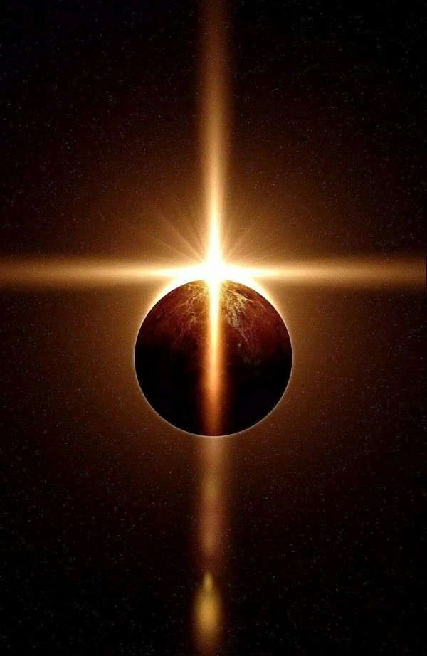 an image of the sun in front of a black background with light coming from it