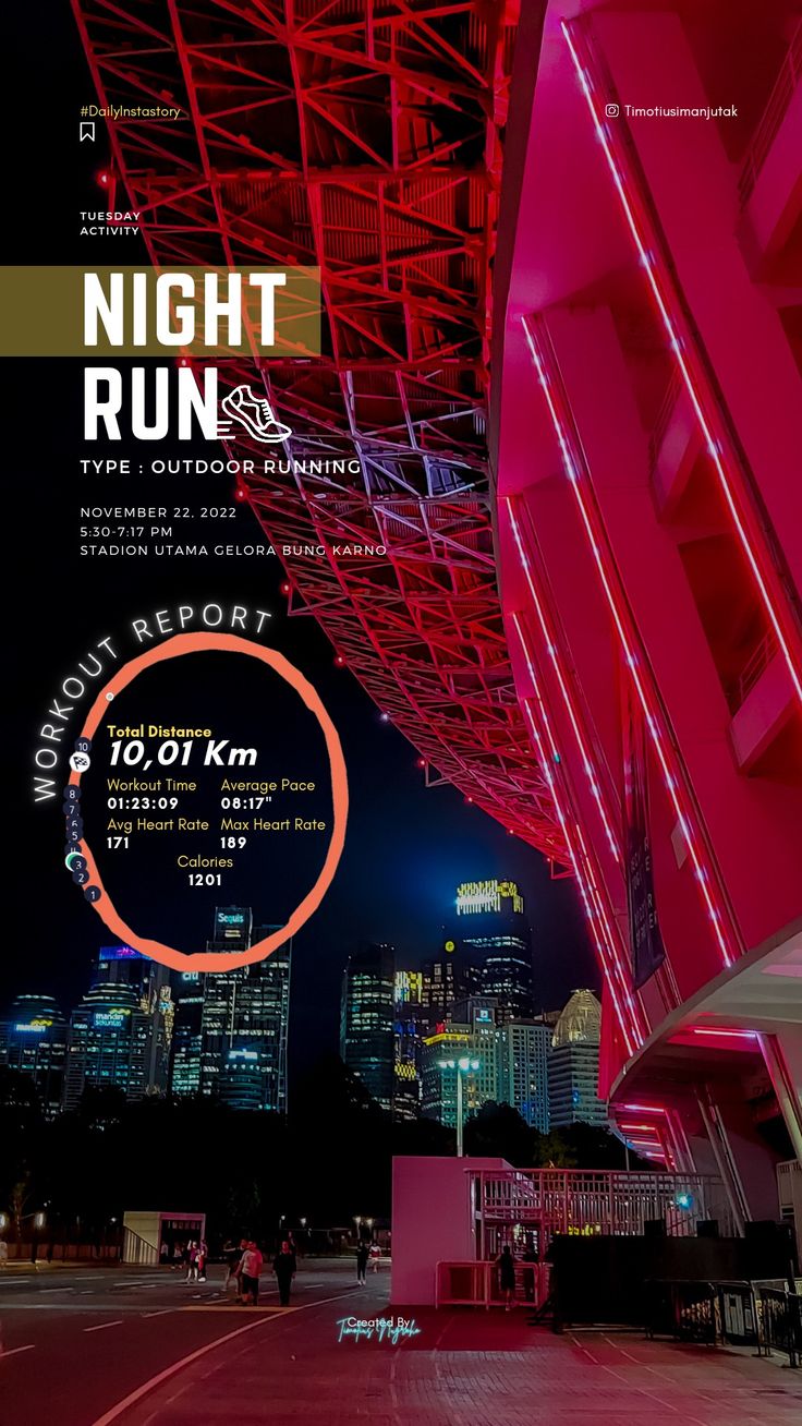 an advertisement for the night run