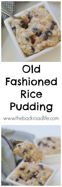 an old fashioned rice pudding recipe with chocolate chips