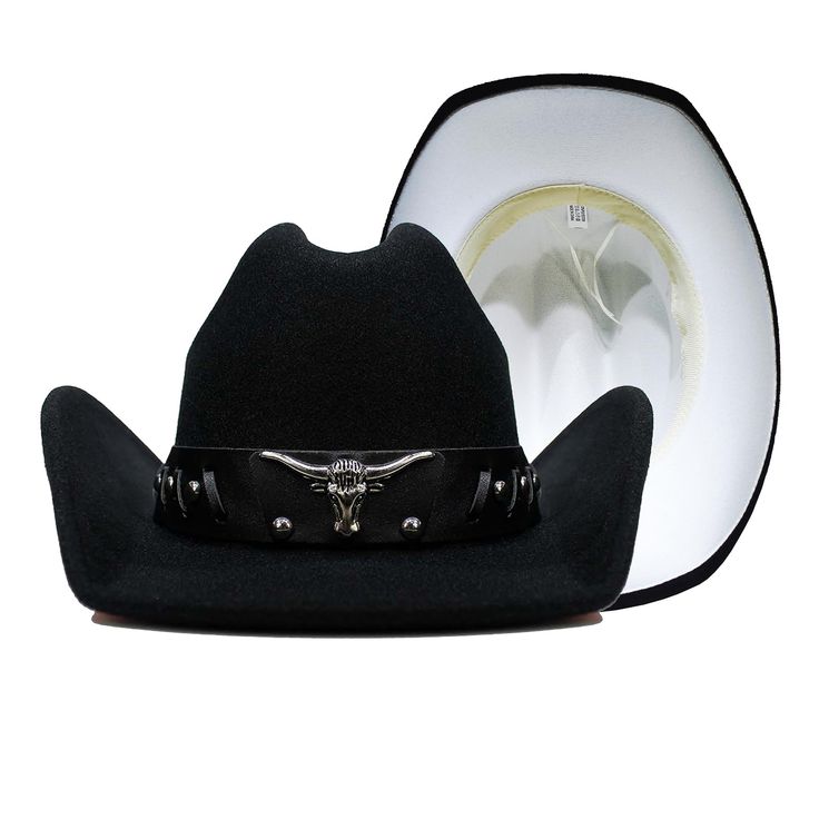 PRICES MAY VARY. Medium: Fit for US hat sizes 6 7/8 to 7 1/8. Large: Fit for US hat sizes 7 1/8 to 7 3/8. Stylish Design: The Kalerona black and white cowboy hat is perfect for those who want to add a touch of western flair to their outfit. Made with high-quality felt material, this hat will keep you looking stylish and trendy. Versatile: Not just for cowboys, Kalerona's western hat can also be worn by women and men who want to add a touch of western charm to their fashion style. This is the per Western Black Hat Band For Western-themed Events, Western Black Felt Hat For Ranch, Western Black Felt Hat For Western-themed Events, Western Black Hat Bands For Country Events, Black Western Hat For Outdoor, Western Black Brimmed Felt Hat, Western Style Black Hat Bands For Country Events, Black Brimmed Western Felt Hat, Black Western Style Brimmed Felt Hat