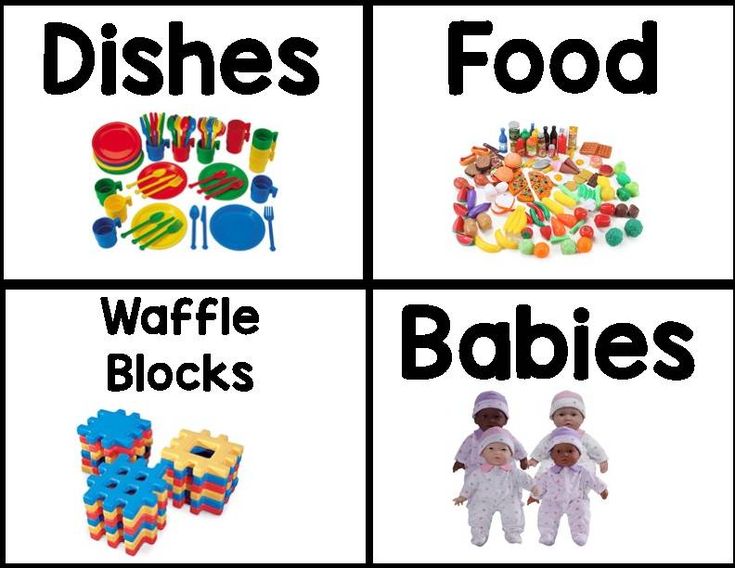 four pictures with words describing different foods