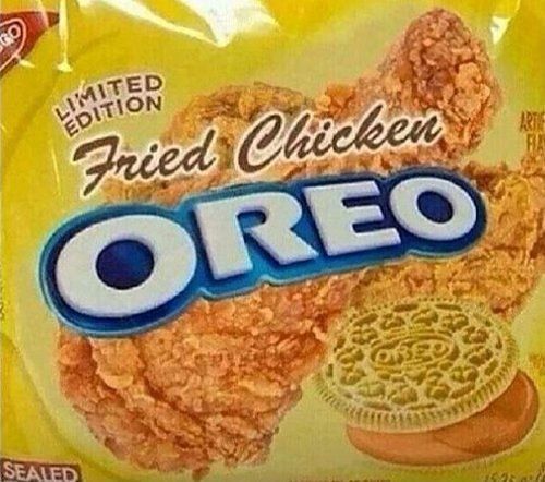 a bag of fried chicken oreo cookies