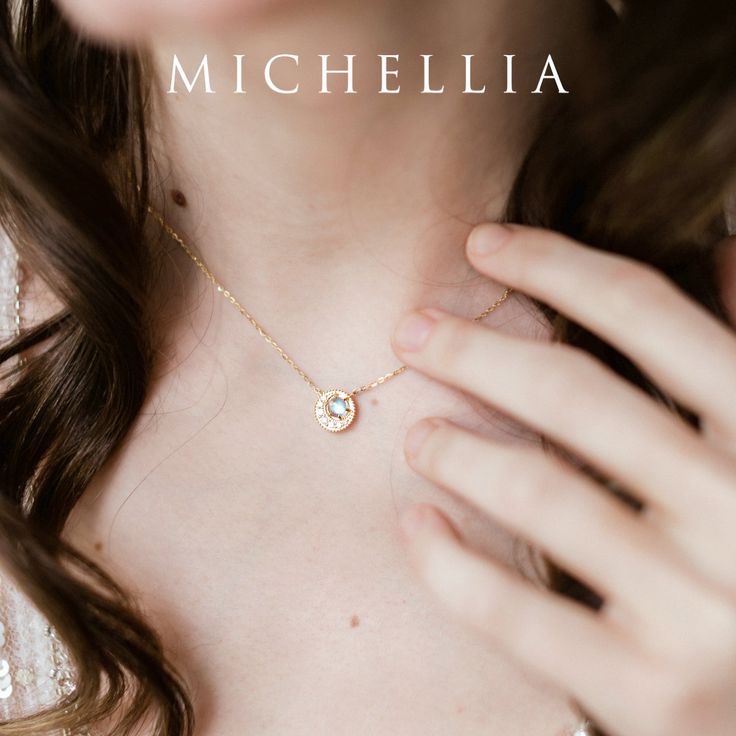 "Our current turnaround time for regular orders is 6-8 weeks. For urgent orders, please shop our Ready-to-Ship collection below (7-10 business days): https://michellia.com/collections/ready-to-ship (please copy and paste into browser) -------- 「Luna」- Crescent Moon Necklace, in Labradorite | N3003 There are currently 176 known moons in the solar system, but only one of them belongs to Earth. Inspired by the Earth's only natural satellite, our signature \"Luna\" collection is designed to be a del Luxury Gold Solitaire Necklace For Wedding, Luxury Gold Solitaire Gemstone Necklace, Luxury 14k Gold Wedding Necklaces, Luxury 14k Gold Wedding Necklace, Fine Jewelry Custom Pendant Necklace For Wedding, Round Wedding Necklace With Rose Cut Diamonds, Gold Gemstone Solitaire Necklace For Anniversary, Gold Solitaire Gemstone Necklace For Anniversary, Sterling Silver Round Wedding Necklace