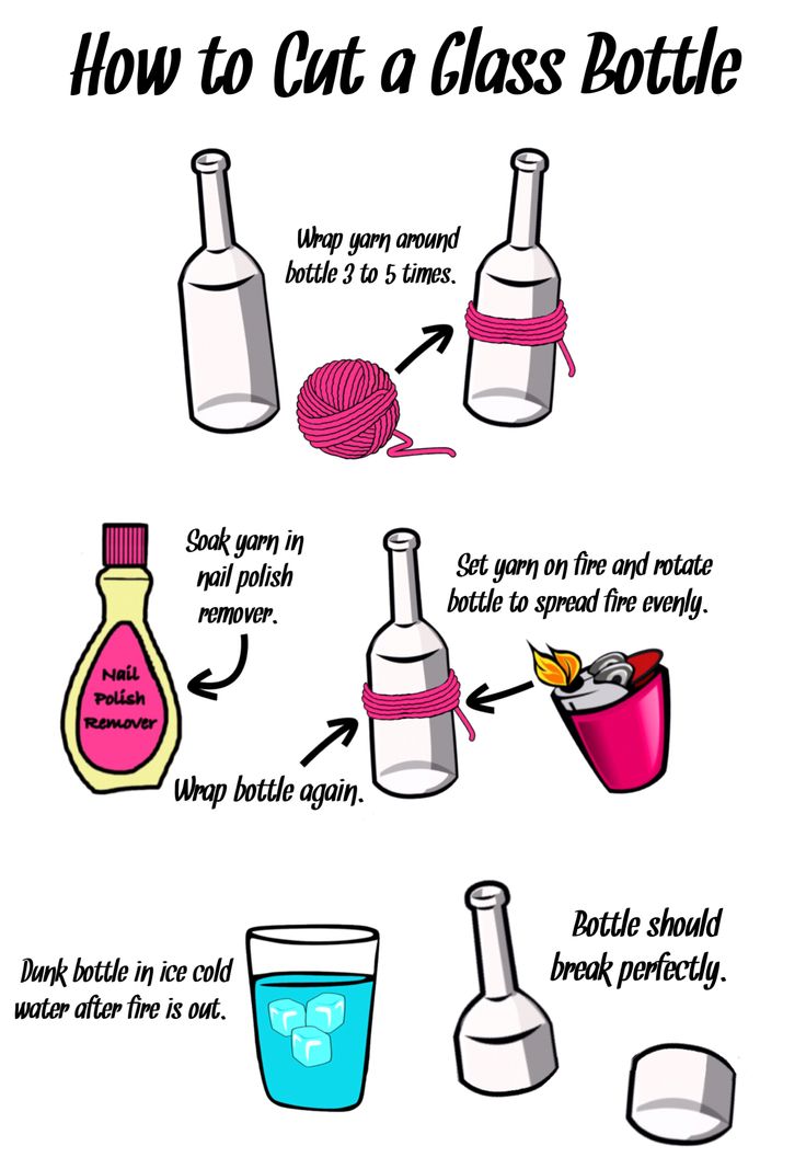 how to cut a glass bottle in half with instructions on how to use it for making an ice cream