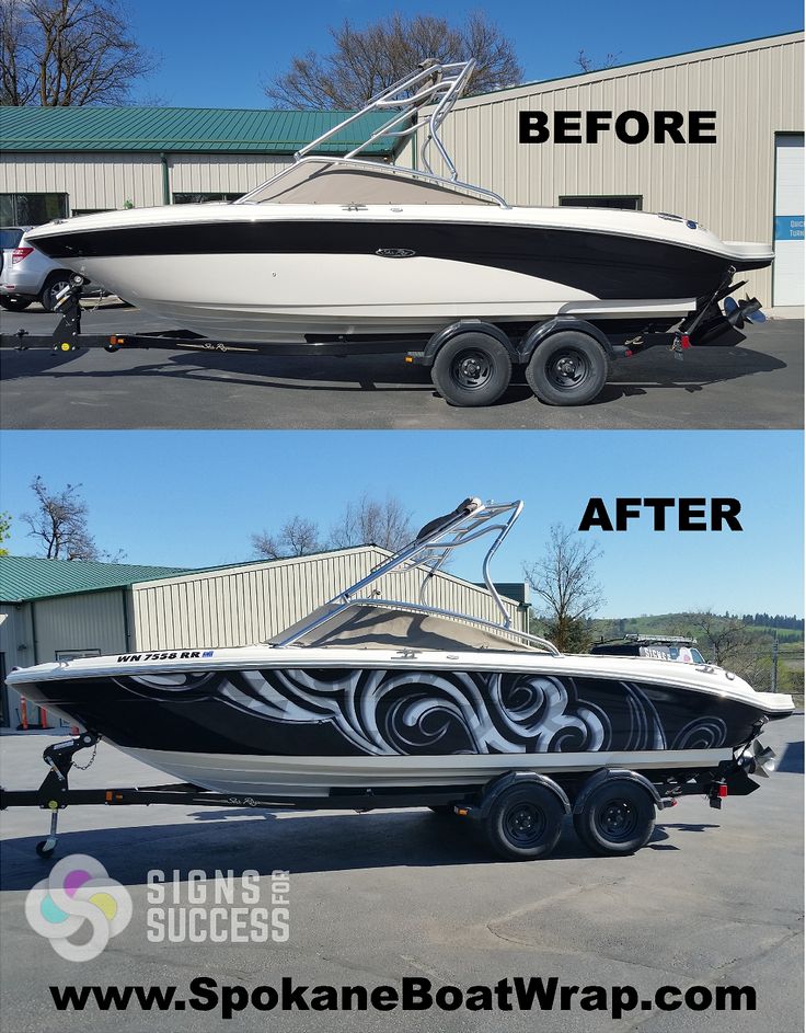 the before and after shots of a boat