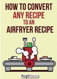 an advertisement with the words how to convert any recipe to an air fryer recipe