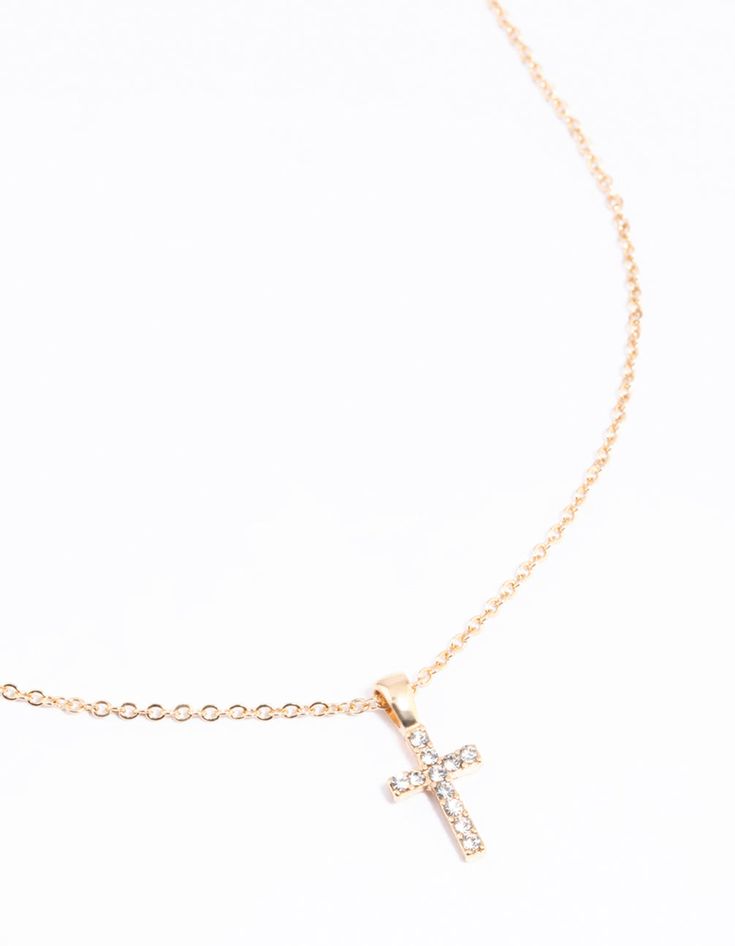 Description  A pretty pendant necklace is perfect for day-to-day wear. Wear one on its own for an elegant look, or layer multiple chains and charms together to create a custom look just for you! This piece boasts a classic design on a fine chain. Cross Shape Charm Necklace With Chain As A Gift, Cross-shaped Chain Charm Necklace For Gifts, Cross Shape Charm Necklace As A Gift, Cross Charm Necklaces With Chain For Gift, Cross Charm Necklace For Gifts, Layered Pendant Necklace As Gift, Elegant Cross Charm Necklace With Adjustable Chain, Dainty Cross Pendant Charms Jewelry, Dainty Jewelry With Adjustable Chain And Cross Pendant