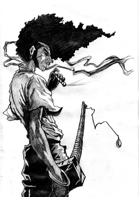 Samurai Sketch, Afro Samurai, Be Inspired, Around The World, Dreadlocks, Sketch, Deviantart, Black And White, Black