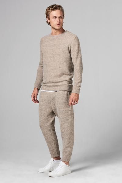 MEN'S MELANGE KNIT JOGGER PANT - CAMEL Christopher Mason, What Men Really Want, Mens Joggers Sweatpants, Men Loungewear, Slim Fit Joggers, Joggers Outfit, Mens Loungewear, Leg Day, Mens Joggers