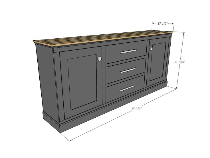 an image of a sideboard with measurements