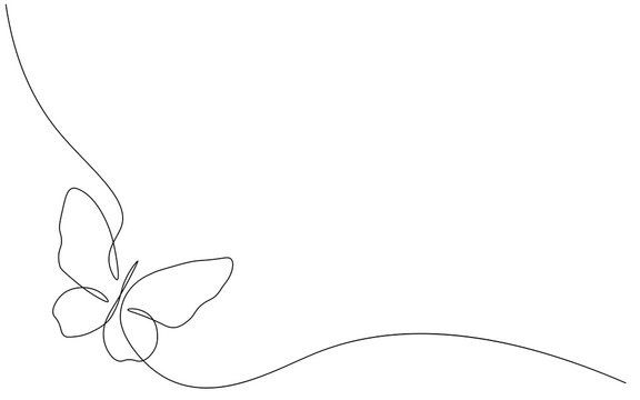 a single line drawing of a butterfly