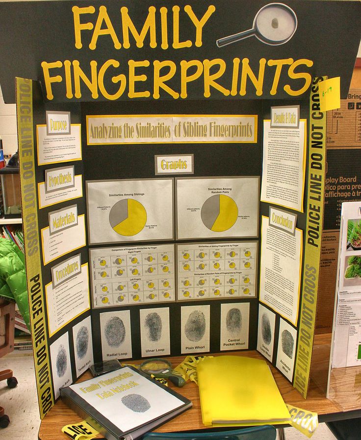 a table that has some books on it with pictures and information about the family fingerprints