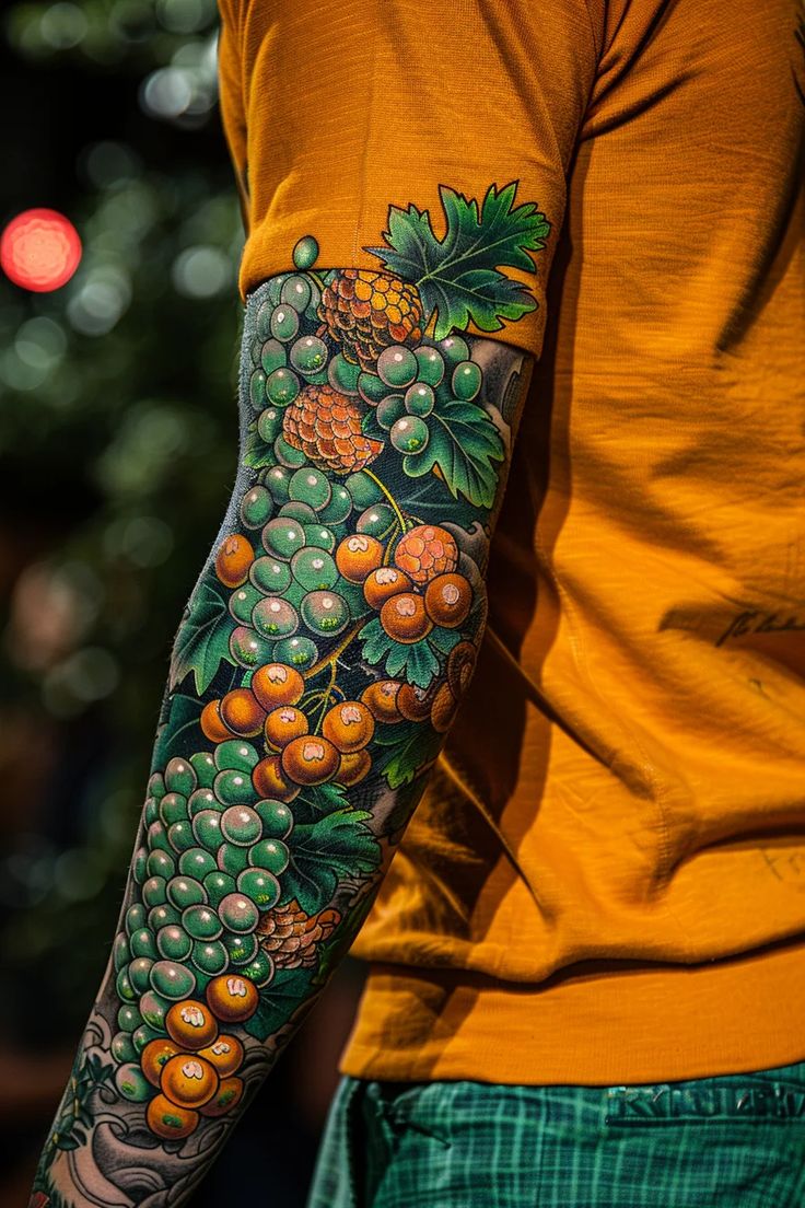 a man with a colorful tattoo on his arm