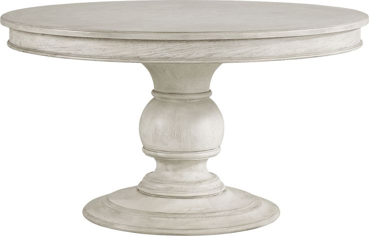 a white table with an oval top and pedestal base, on a white background for display purposes