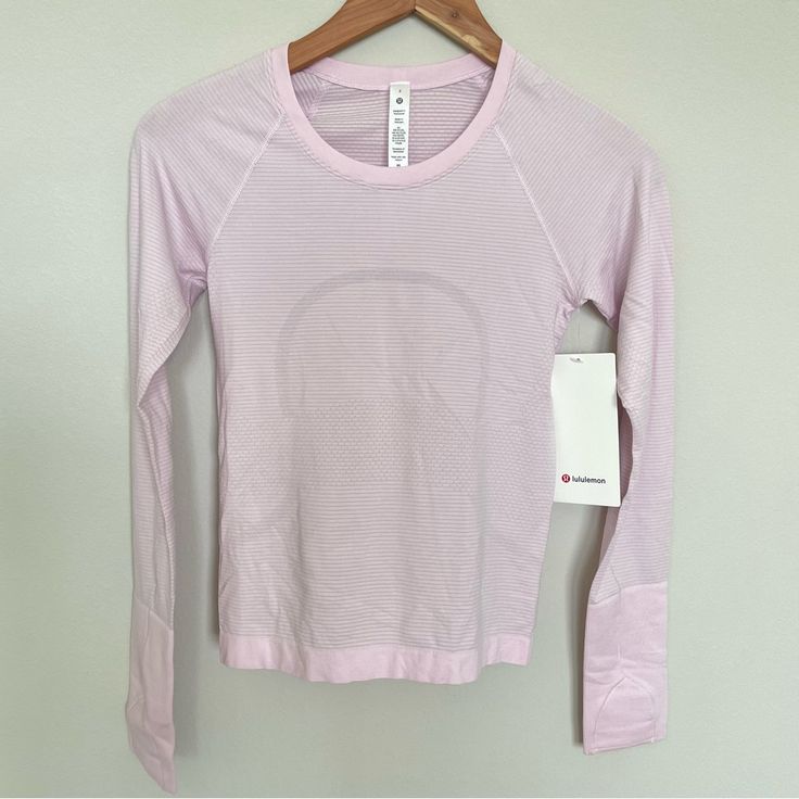 Nwt Lululemon Swiftly Tech Long Sleeve Shirt 2.0 *Race Length Meadowsweet Pink/Meadowsweet Pink Size 2 Lululemon Pink Long Sleeve, Lulu Lemon Long Sleeve Shirt, Pink Lululemon Shirt, Lulu Shirts, Lulu Wishlist, Lululemon Accessories, Lulu Tops, Cute Lululemon Outfits, Lulu Fits