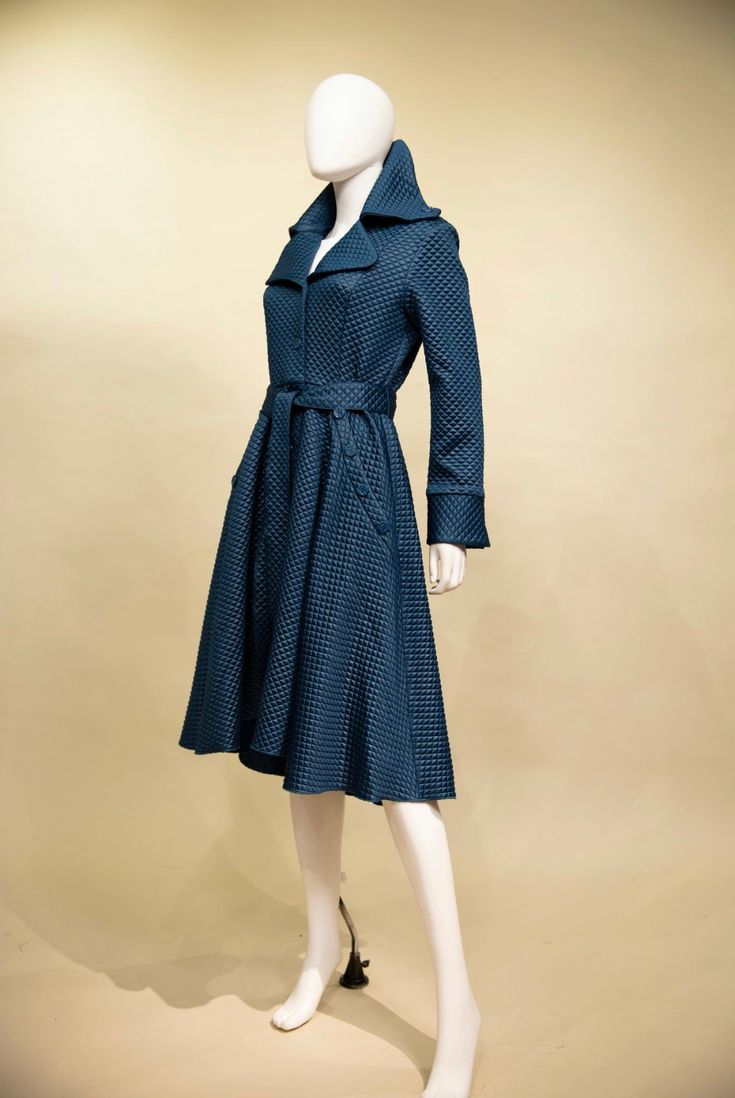 Knit jacquard A-line coat, fully lined, side pockets ** body length is same as the pic with model Color: midnight blue Knit Jacquard, Midnight Blue, A Line, Buy Online, Knitting, Blue, Color