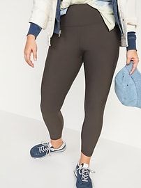 High-Waisted Elevate Powersoft 7/8-Length Side-Pocket Leggings For Women | Old Navy Midsize Fashion, Lost In The Woods, Compression Fabric, Ribbed Leggings, Compression Pants, Leggings For Women, Pocket Leggings, Old Navy Women, Athletic Wear