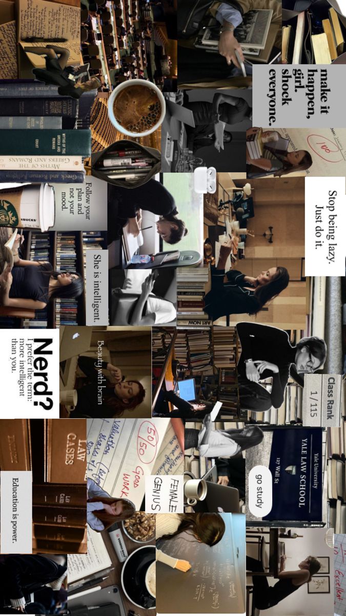 collage of books and people sitting at desks