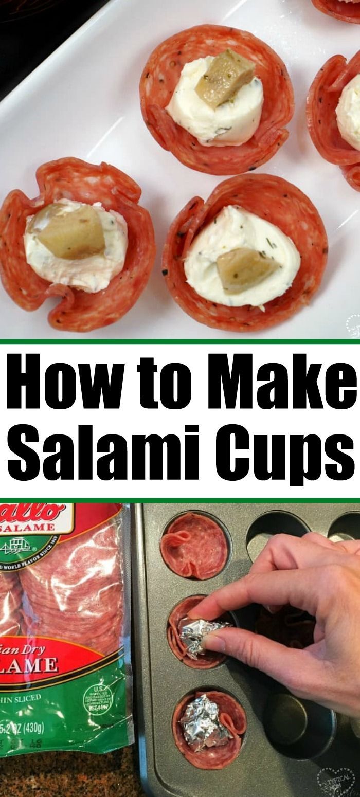 how to make salami cups in the oven and then put them in muffin tins