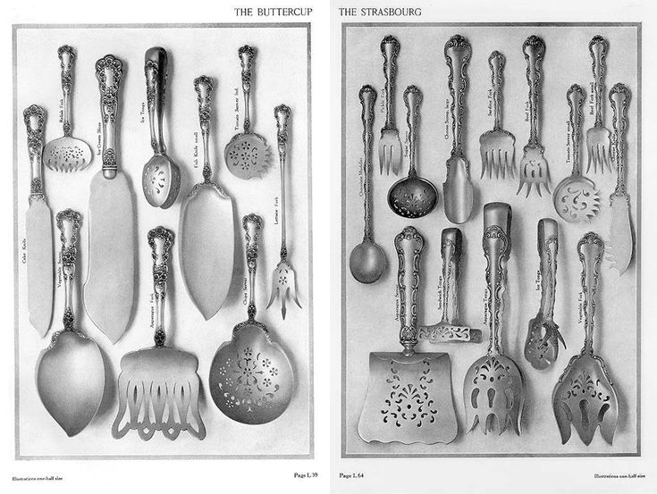 two pictures of kitchen utensils and spoons