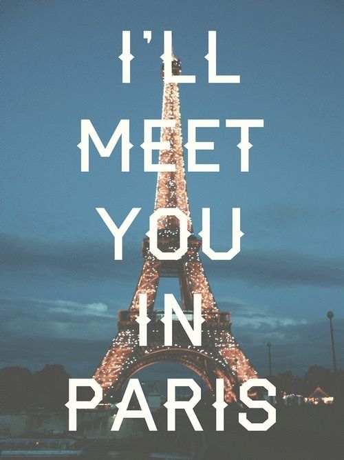 i'll meet you in paris poster with the eiffel tower at night