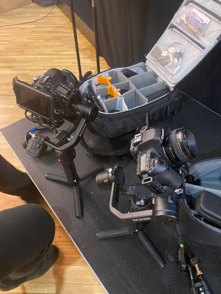 a camera and some other equipment on a table