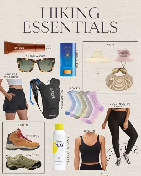 an advertisement for hiking essentials with the words hiking essentials