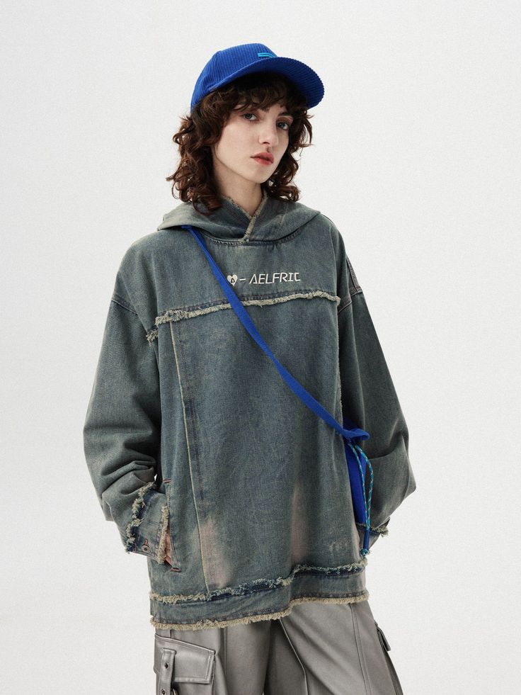 Top Streetwear Brand AelfricEden, Street fashion clothes shopping online, free shipping worldwide! Hoodie With Baggy Jeans, Grunge Fringe, Washed Hoodie, Dark Academia Outfits, Dark Academia Clothing, Iconic 90s, Top Streetwear Brands, Goth Accessories, Aelfric Eden