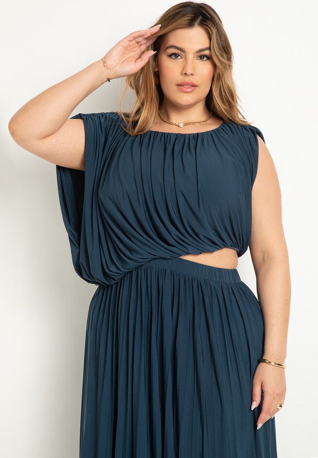 Asymmetrical Maxi Dress | Eloquii Womens Plus Size Dresses For Wedding Guest, Art Gallery Outfit Plus Size, Plus Size Dramatic Classic, Plus Size Purple Dress, Plus Size Bridal Shower Outfit Guest, Romantic Plus Size Outfits, Plus Size Semi Formal Dress, Top Heavy Body Shape Outfits, Plus Size Fashion For Women With Belly