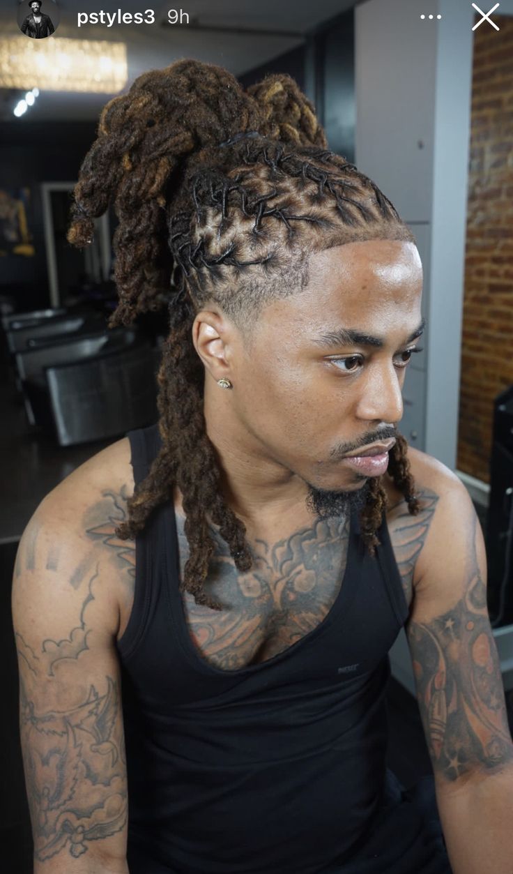 Men Wedding Loc Styles, Low Taper Fade Dreads, Low Taper Dreads, Low Taper Locs, Two Strand Locs Men, Male Dreadlock Hairstyles, Dyed Hair Locs, Boys Dreads Hairstyles, Loc Styles Men