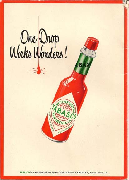 an advertisement for aascc's one drop woks wonders, featuring a bottle of hot sauce