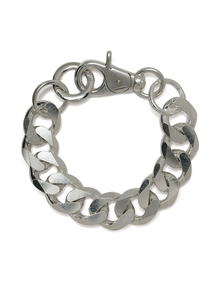 Classic Link Charm Bracelet, Classic Link Chain Charm Bracelet, Classic Chain Link Charm Bracelet, Modern Chunky Chain Cuban Link Bracelets, Modern Bracelets With Chunky Cuban Link Chain, Modern Chunky Cuban Link Chain Bracelet, Modern Curb Chain Link Bracelet, Cuban Link Bracelet With Curb Chain In Metal, Classic Silver Cuban Link Bracelet With Oval Links