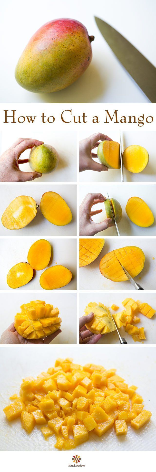 how to cut a mango into pieces